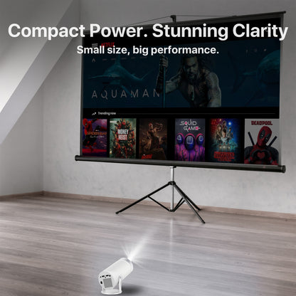 Brother eye 4k Mini projector 300 lumens , Built-in speaker , Pre installed Apps, up to 200 inch size display , 2gb ram ultra fast , All in One Super Mini Projector