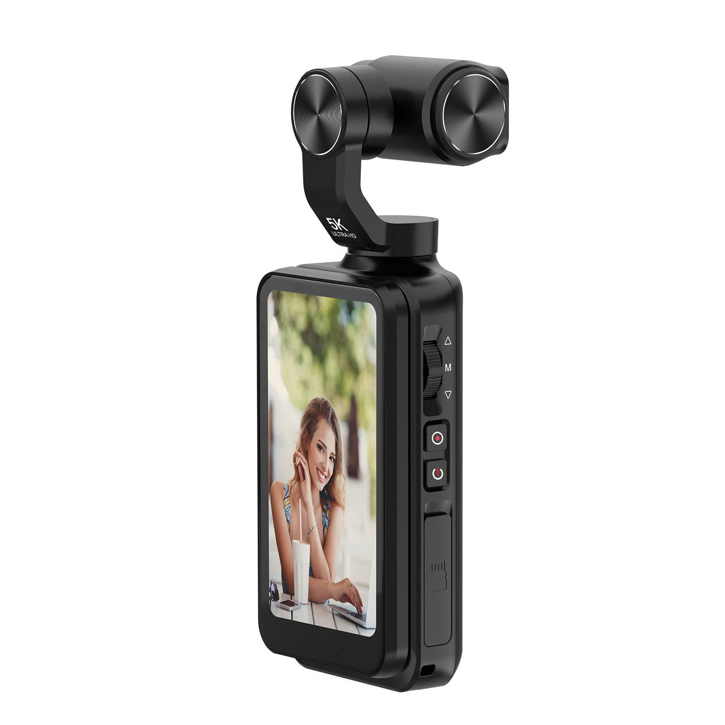 The Bigly Brothers Nimble 1 World largest Pocket Camera Screen 3.5-inch vlogging Camera screen, 3-axis EIS Stabilization, 5k @30fps, 4k @60fps , AI Face tracking, IR night Vision, 120° wide-angle, 180° rotatable screen great for youtube