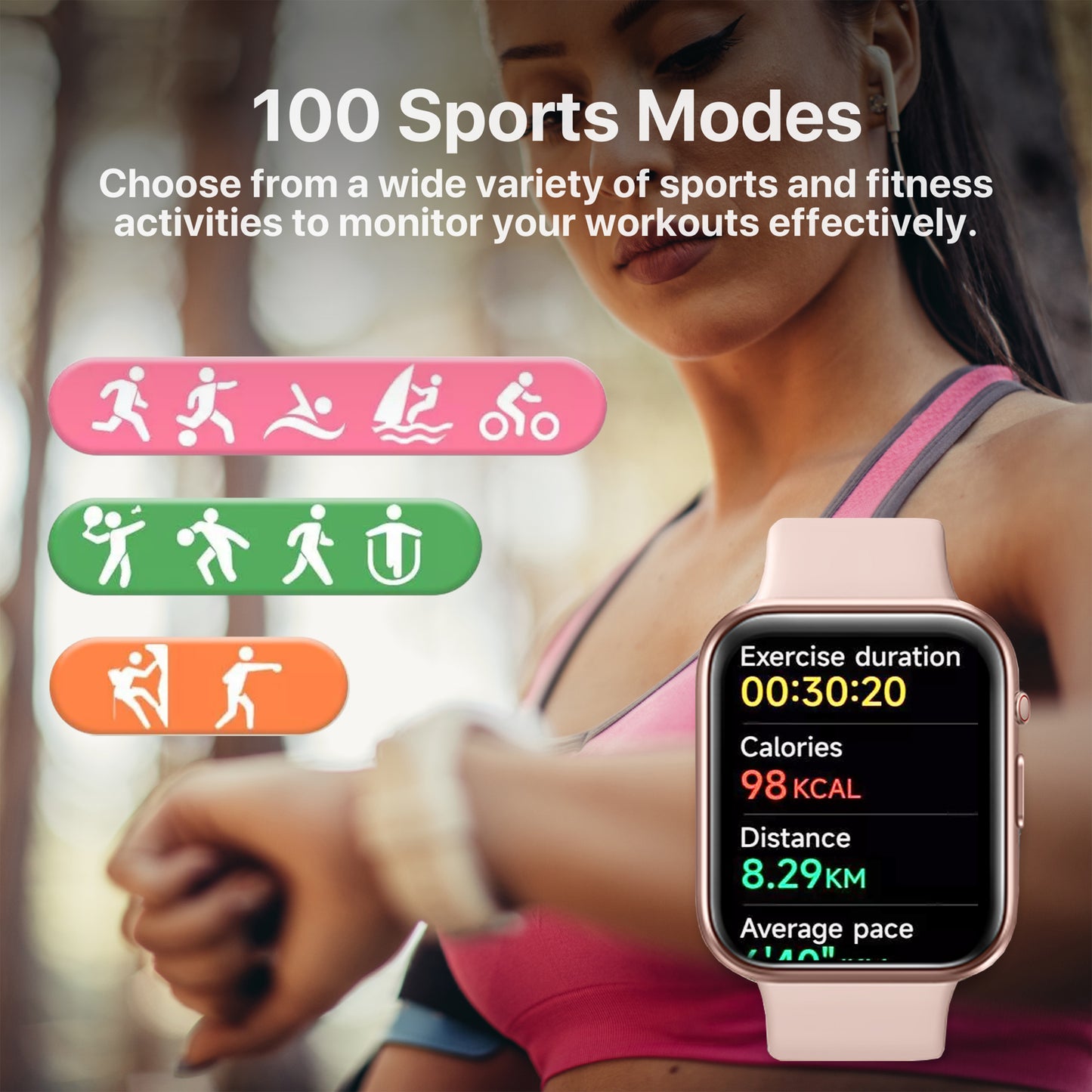 The Bigly Brothers All-in-1 Smart Watch for Women, Sports Watch with Blood Pressure, Call/Text, Heart Rate, Blood Oxygen Level Monitor, Sleep Tracker, 110+ Sport Modes, IP68 Waterproof