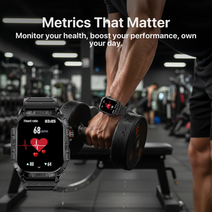 The Bigly Brothers All-in-1 Smart Watch, Mens Watch Amoled Display with Call/Text, Blood Pressure, Heart Rate, Oxygen Level Monitor, Sleep Tracker, 110+ Sport Modes, IP68 Waterproof