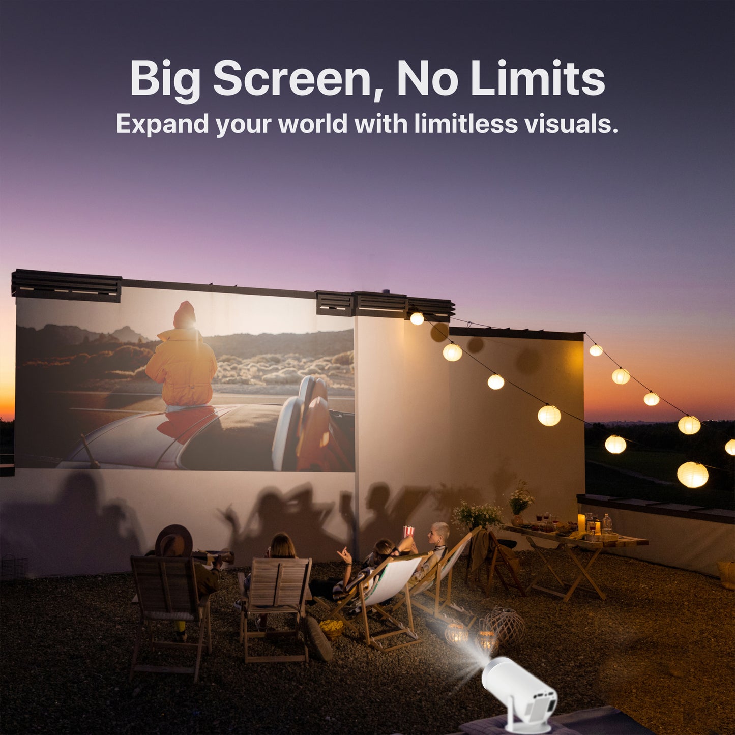 Brother eye 4k Mini projector 300 lumens , Built-in speaker , Pre installed Apps, up to 200 inch size display , 2gb ram ultra fast , All in One Super Mini Projector