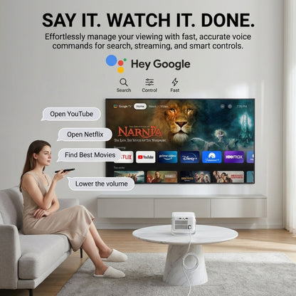 The Bigly Brothers 4K Smart Projector with WiFi & Bluetooth, Native HD Portable Home Theater Projector, Auto Keystone, Built-in Speakers, Compatible with iPhone, Android, TV Stick, Laptop