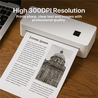 The Bigly Brothers 300DPI High-Resolution Portable Mini Printer – Wireless, Ink, Ribbon, and Cartridge Free for Office & School Use