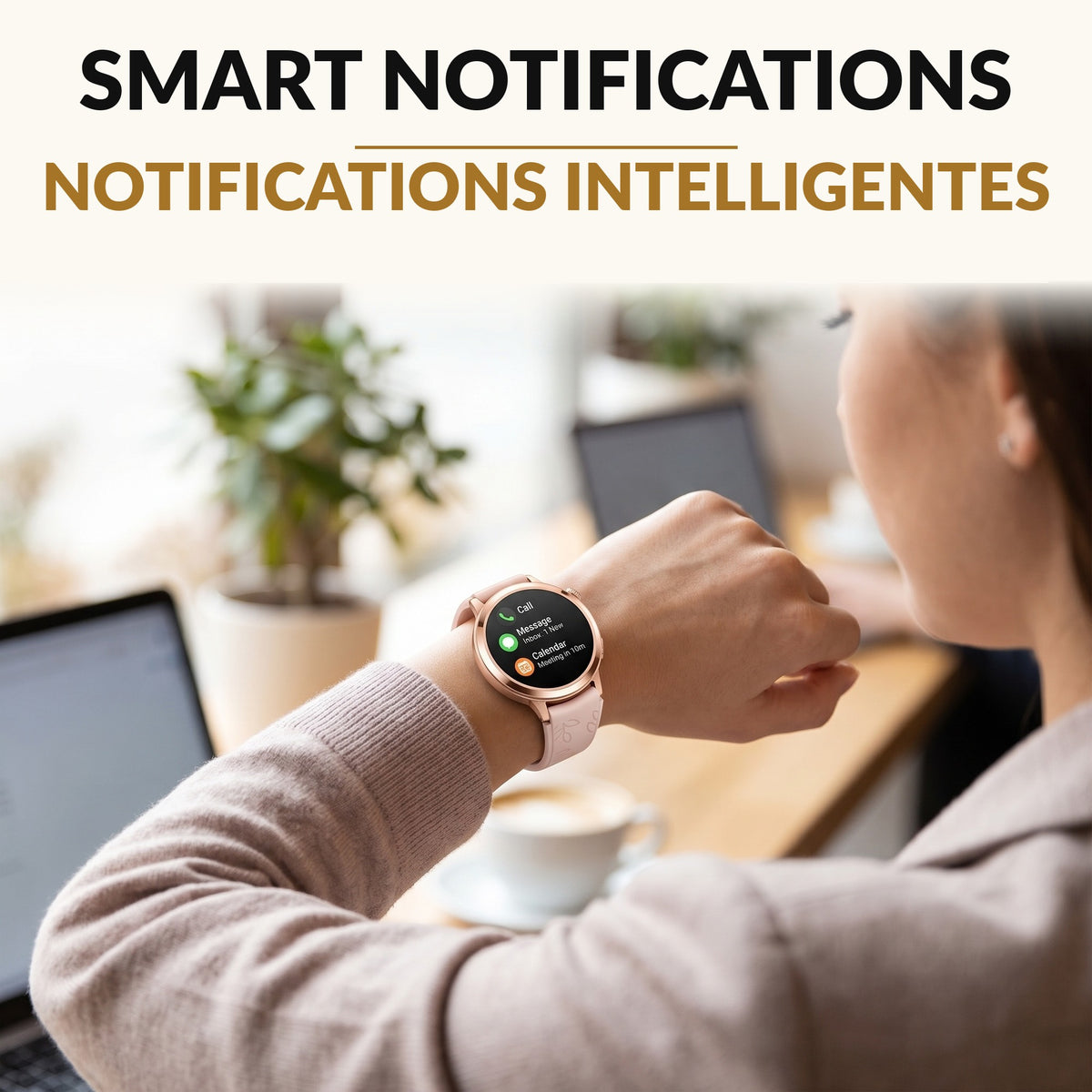 Slim Women's Smart Watch 1.1 Inch AMOLED Small Round Fitness Tracker 24 Hour Heart Rate Sleep Stages Cycle Tracking 120 Sport Modes 10 Day Battery