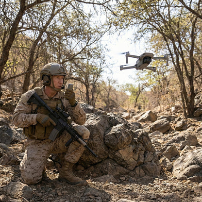 The Bigly Brothers Walker Air Midnight Commando Elite FPV Drone, FPV Goggles, 2 Batteries, 2 Remote Controllers, Carrying Case, Voice Commands, 48 Megapixel Camera, One Key Return Home, Below 249 Grams, Designed in Canada