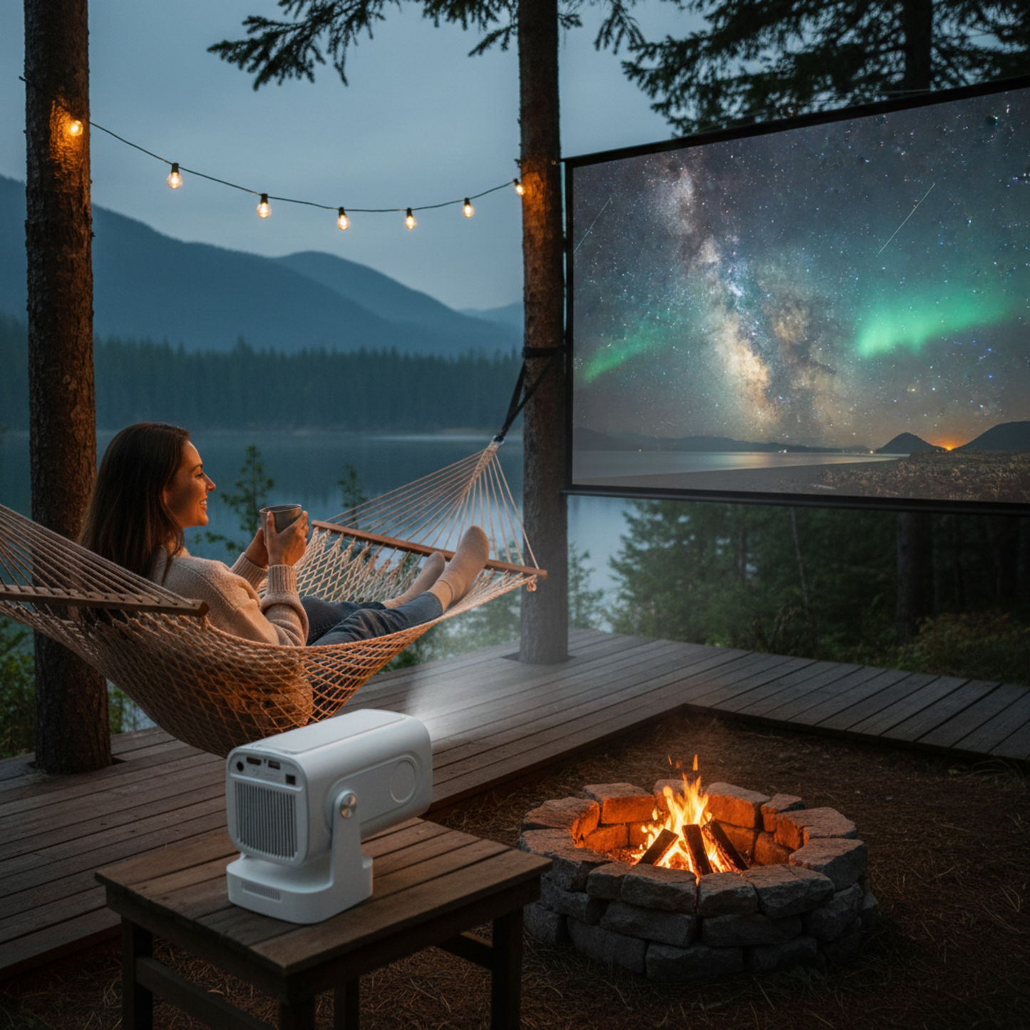 The Bigly Brothers Mini Portable Projector 1080P Full HD Supported, WiFi Bluetooth Movie Projector for Home & Outdoor Use, Auto Keystone, LED Video Projector Compatible with Phone, PC, Gaming Console