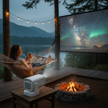 The Bigly Brothers Mini Portable Projector 1080P Full HD Supported, WiFi Bluetooth Movie Projector for Home & Outdoor Use, Auto Keystone, LED Video Projector Compatible with Phone, PC, Gaming Console