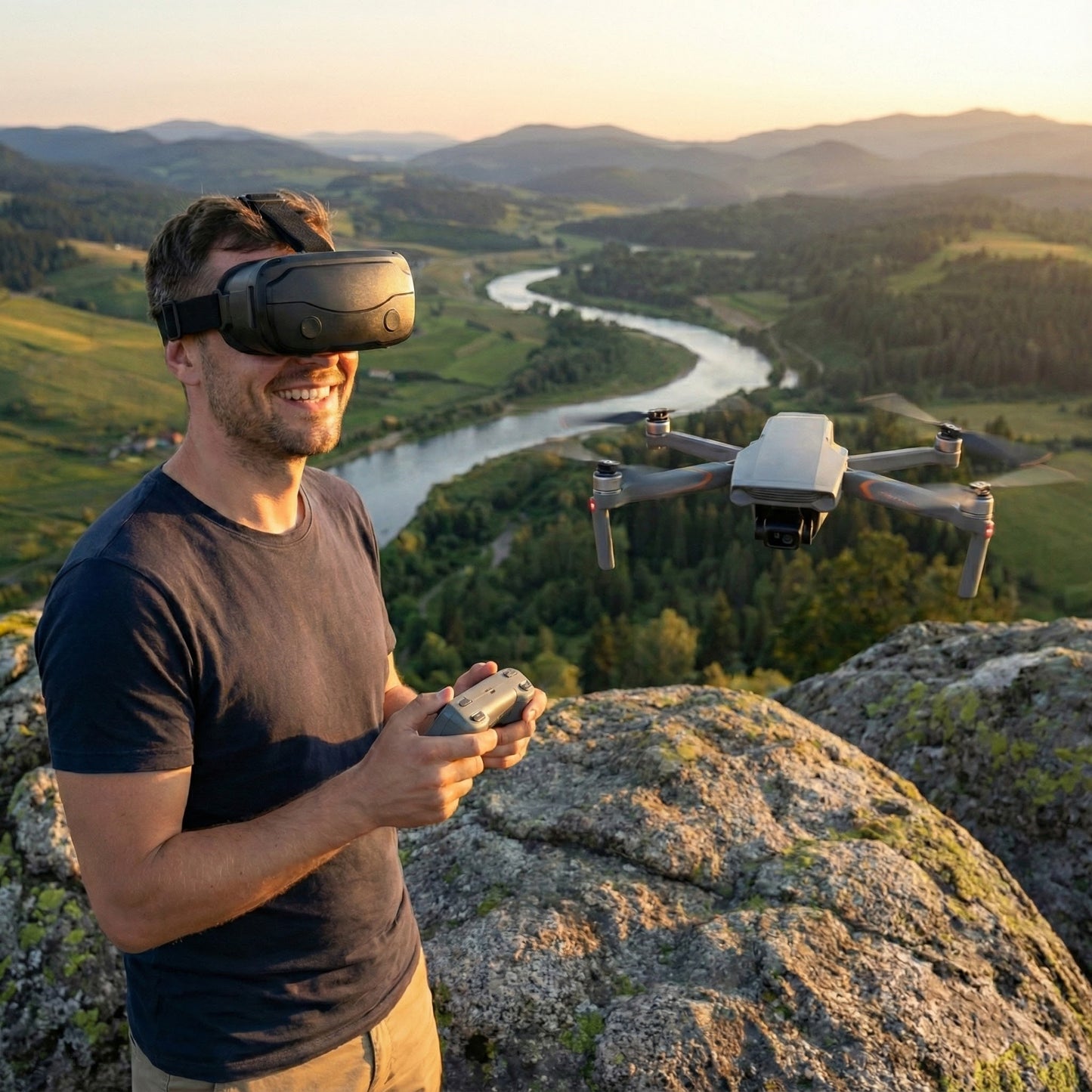 The Bigly Brothers Walker Air Midnight Commando Elite FPV Drone, FPV Goggles, 2 Batteries, 2 Remote Controllers, Carrying Case, Voice Commands, 48 Megapixel Camera, One Key Return Home, Below 249 Grams, Designed in Canada