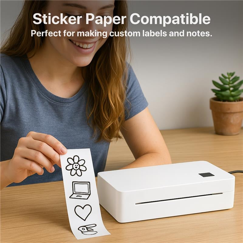 The Bigly Brothers 300DPI High-Resolution Portable Mini Printer – Wireless, Ink, Ribbon, and Cartridge Free for Office & School Use