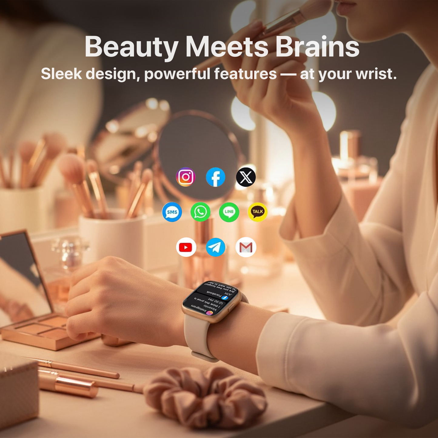 Big Time Baddie Womens Smart Watch, Sports Watch with Blood Pressure, Call/Text, Heart Rate, Blood Oxygen Level Monitor, Sleep Tracker, 110+ Sport Modes, IP68 Waterproof Watch for Women