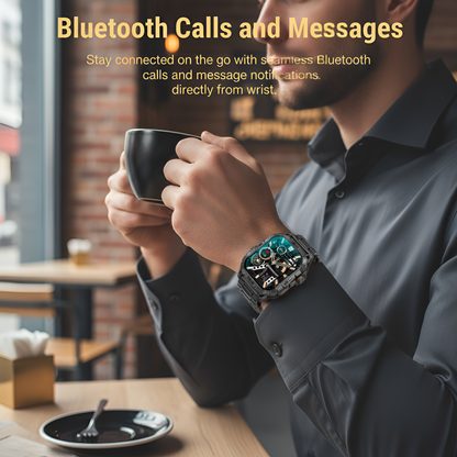 The Bigly Brothers All-in-1 Smart Watch, Mens Watch Amoled Display with Call/Text, Blood Pressure, Heart Rate, Oxygen Level Monitor, Sleep Tracker, 110+ Sport Modes, IP68 Waterproof