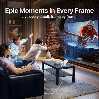 Brother eye 4k Mini projector 300 lumens , Built-in speaker , Pre installed Apps, up to 200 inch size display , 2gb ram ultra fast , All in One Super Mini Projector
