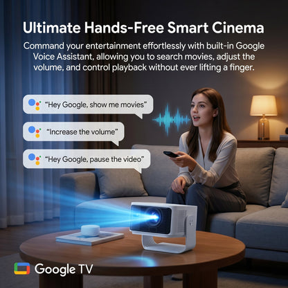 Brother Eye Mark III Elite Edition Officially Licensed Google TV 4K Smart Projector, 1500 Lumens, WiFi Bluetooth Portable Movie Projector with Auto Focus, Wireless Proyector for Phone/PC/Gaming