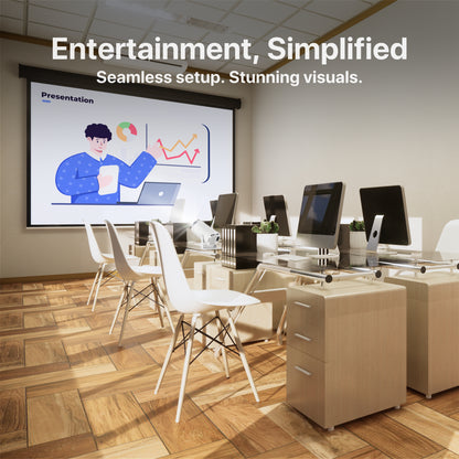 4K Mini Projector Bundle with 120" Wall Mount Screen - Complete Home Theater System