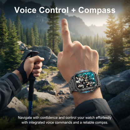 The Bigly Brothers All-in-1 Smart Watch, Mens Watch Amoled Display with Call/Text, Blood Pressure, Heart Rate, Oxygen Level Monitor, Sleep Tracker, 110+ Sport Modes, IP68 Waterproof