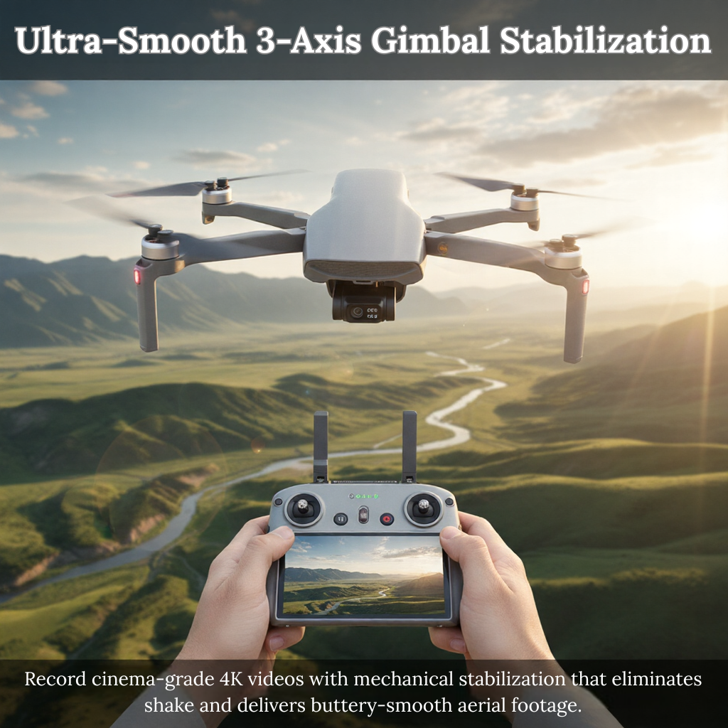 Bigly Brothers Walker-Air Mini SE FPV Drone with Built-In Screen Controller, 48MP Camera, GPS