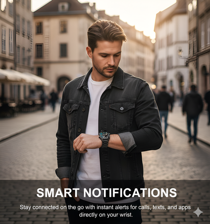 The Bigly Brothers All-in-1 Smart Watch, Mens Watch Amoled Display with Call/Text, Blood Pressure, Heart Rate, Oxygen Level Monitor, Sleep Tracker, 110+ Sport Modes, IP68 Waterproof