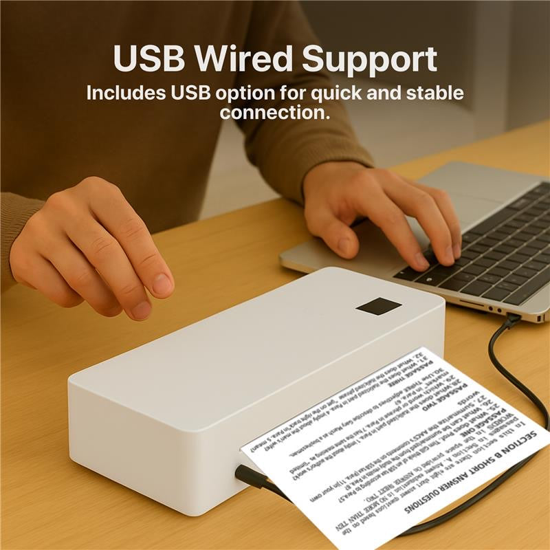 The Bigly Brothers 300DPI High-Resolution Portable Mini Printer – Wireless, Ink, Ribbon, and Cartridge Free for Office & School Use