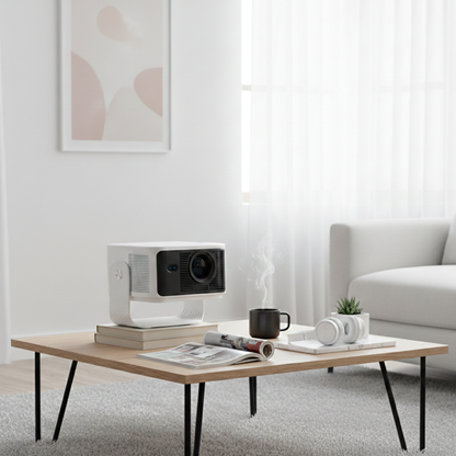 The Bigly Brothers 4K Smart Projector with WiFi & Bluetooth, Native HD Portable Home Theater Projector, Auto Keystone, Built-in Speakers, Compatible with iPhone, Android, TV Stick, Laptop