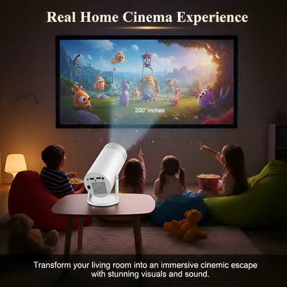 Brother eye 4k Mini projector 300 lumens , Built-in speaker , Pre installed Apps, up to 200 inch size display , 2gb ram 16gb rom ultra fast , All in One Super Mini Projector