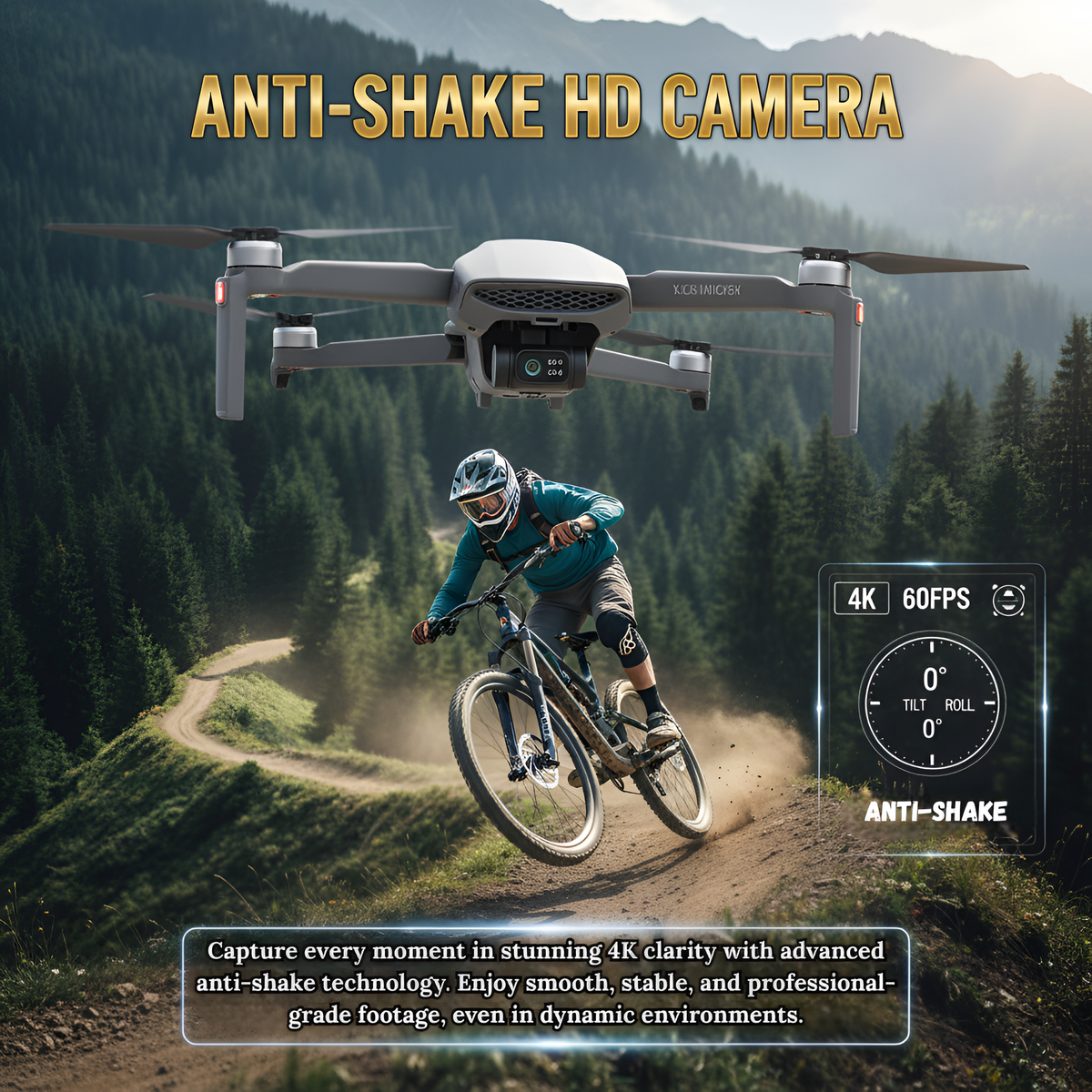 Walker Air Midnight Commando Elite FPV Drone, FPV Goggles, 2 Batteries, 2 Remote Controllers, Voice Commands, 48MP Camera, One Key Return Home, Below 249g, Designed in Canada