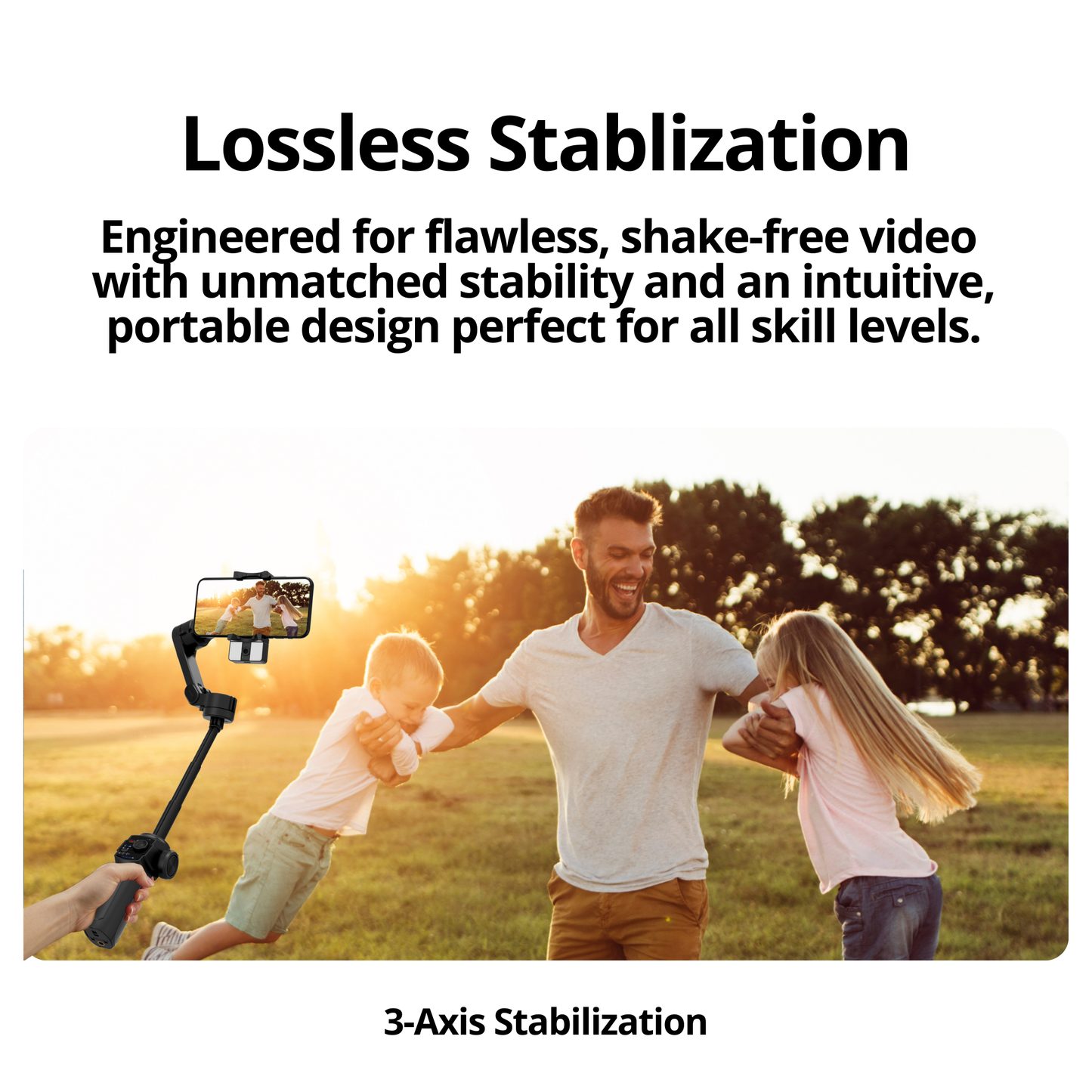 The Bigly Brothers Steady Arms 1 Vlogging 3-Axis Gimbal: Smart AI Face Tracking, Foldable Phone Stabilizer for All Phones (Android & iPhone), Vlogging Mode, Remote Gesture Control on iOS