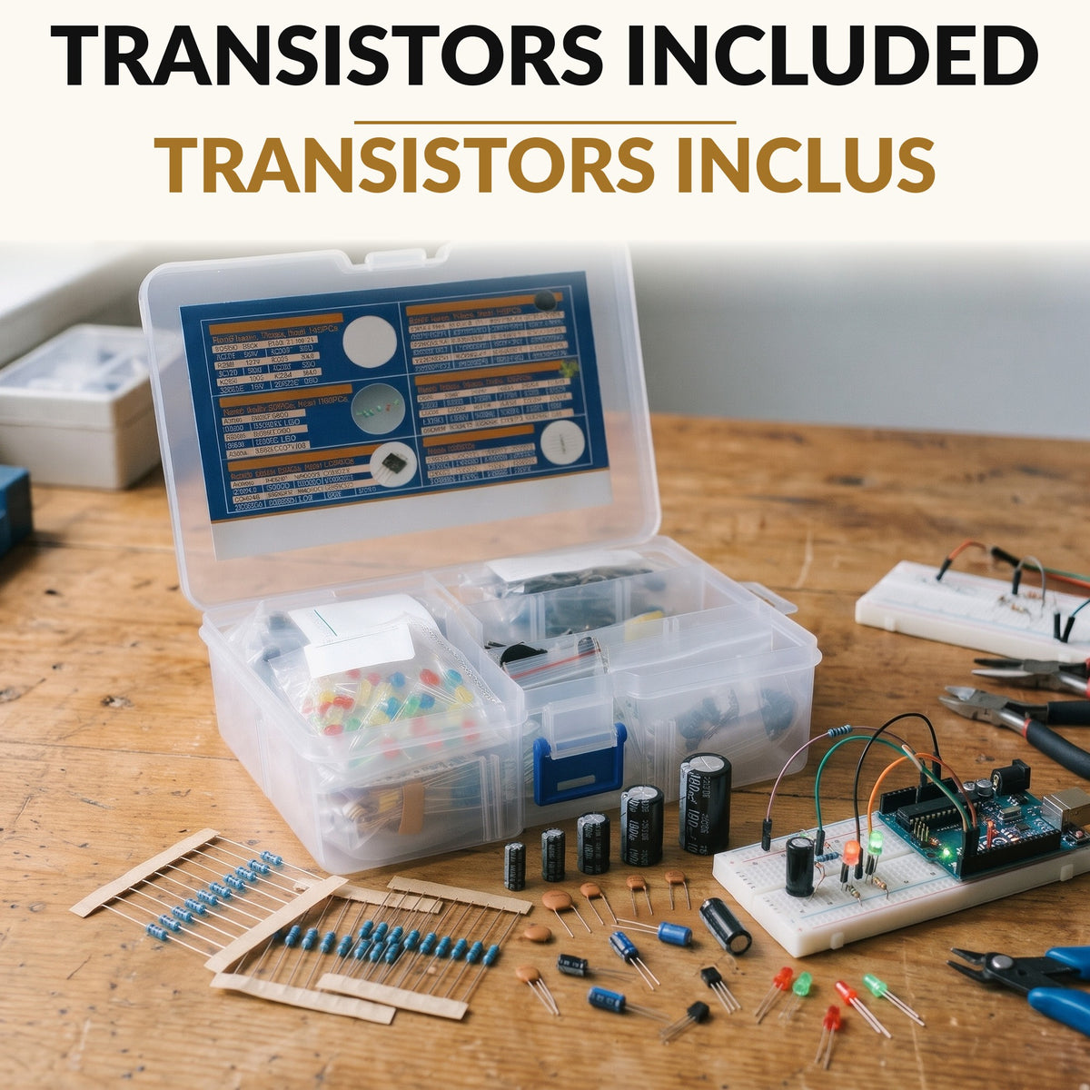 1390-Piece Electronic Components Kit