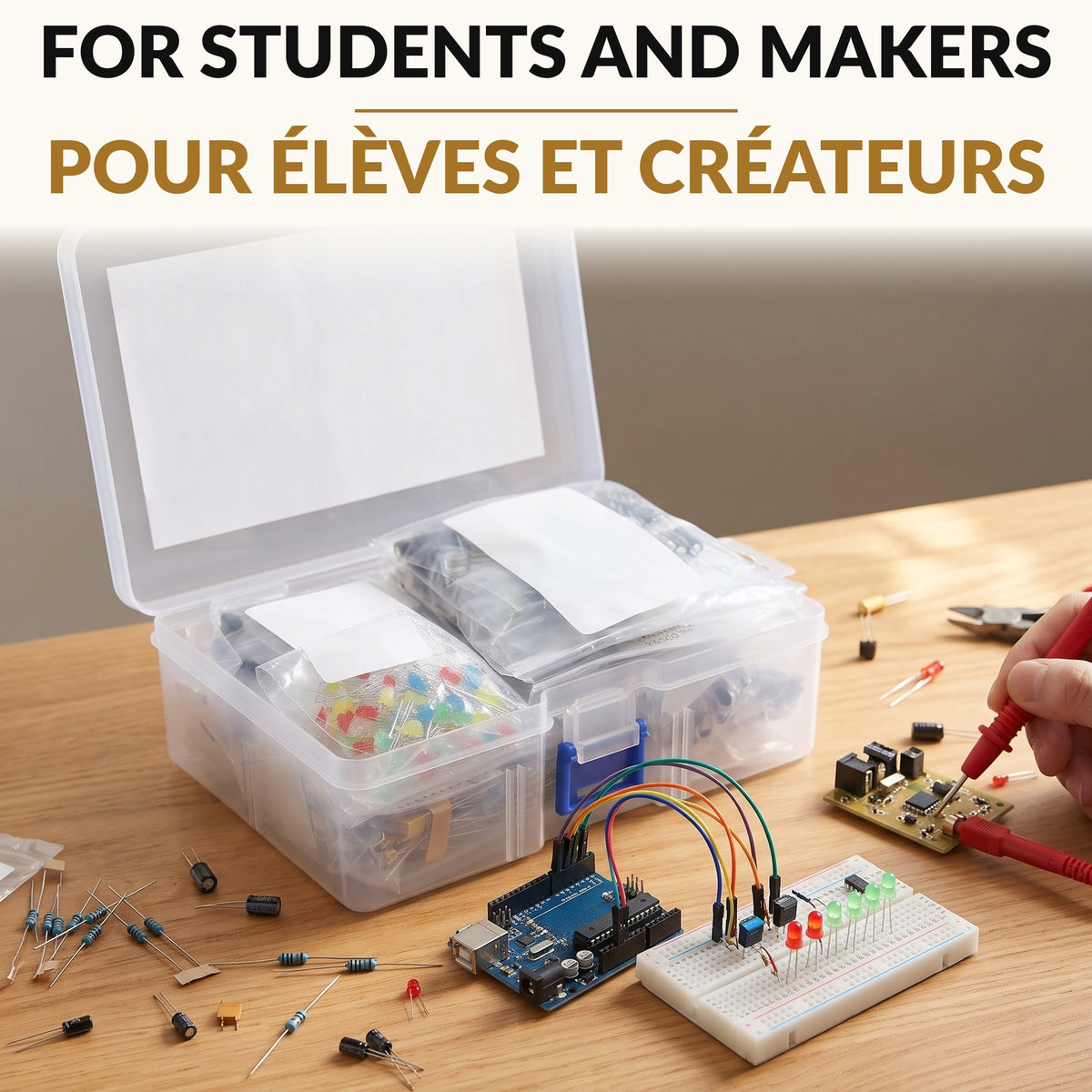 1390-Piece Electronic Components Kit