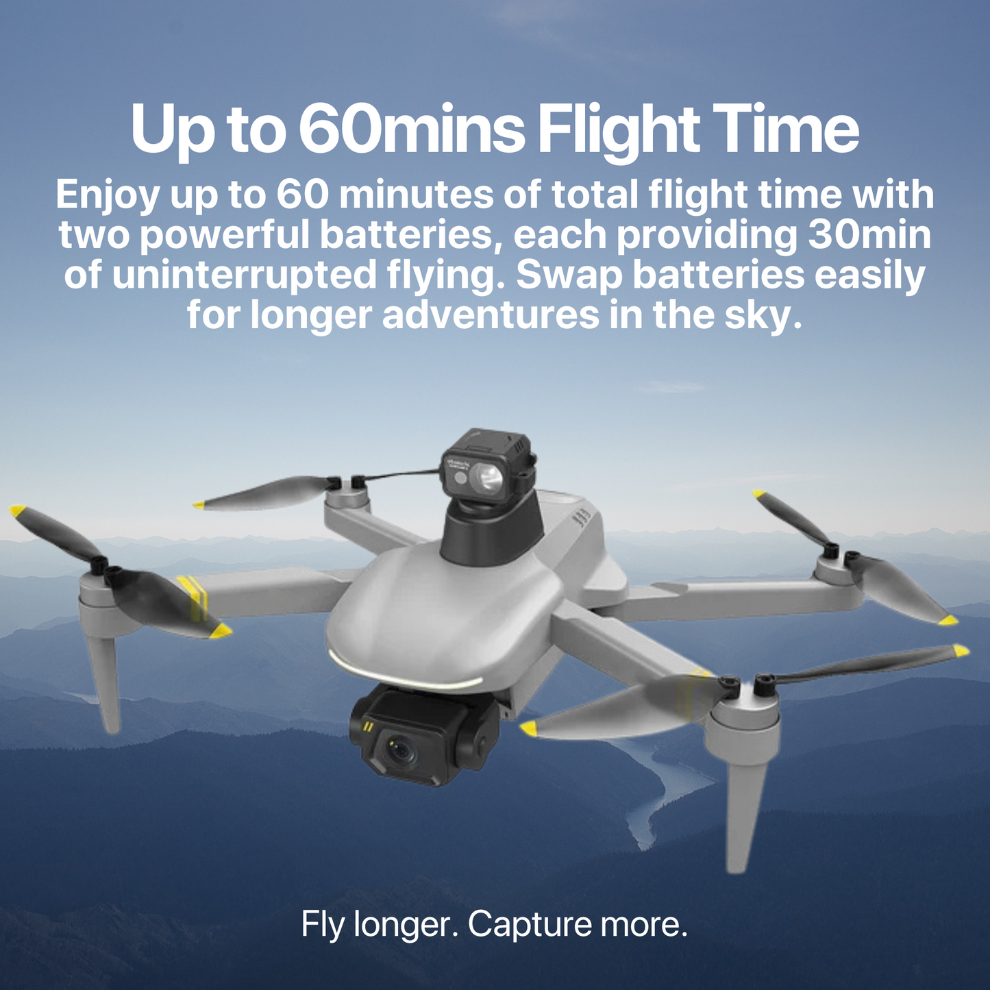 New Release The Bigly Brothers GD97 Midnight Theta Drone, 4 Directional Laser Avoidance System, 60mins Flying Time, 4k HD 3-Axis Gimbal Camera, One Key Return Home, Follow Me Mode