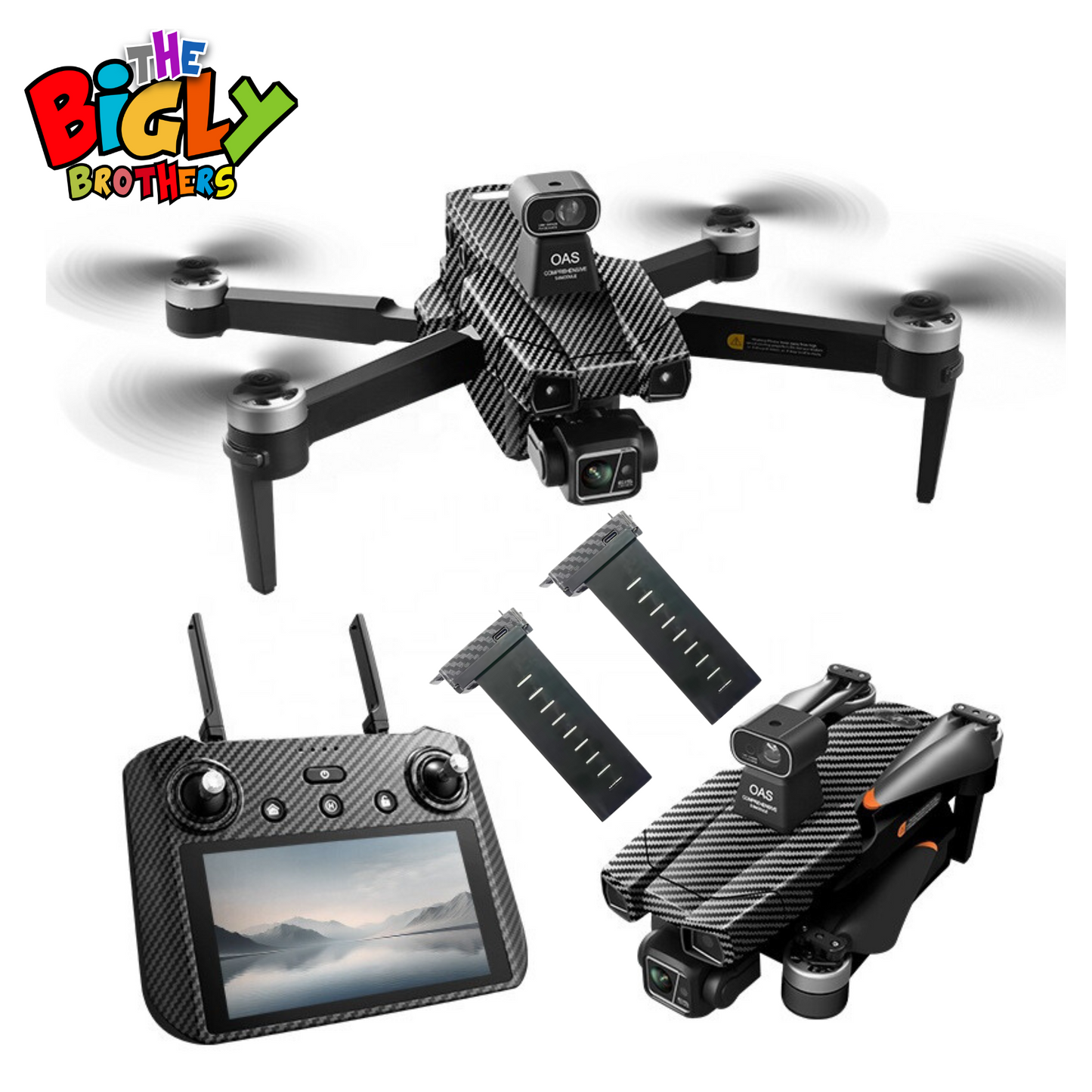 New Release The Bigly Brothers GD99 Drone Fly, Obstacle Avoidance Drone with Case, Anti Shake Camera, 3-Axis Gimbal, 8KM Flight Distance, GPS System, Touchscreen Remote Controller