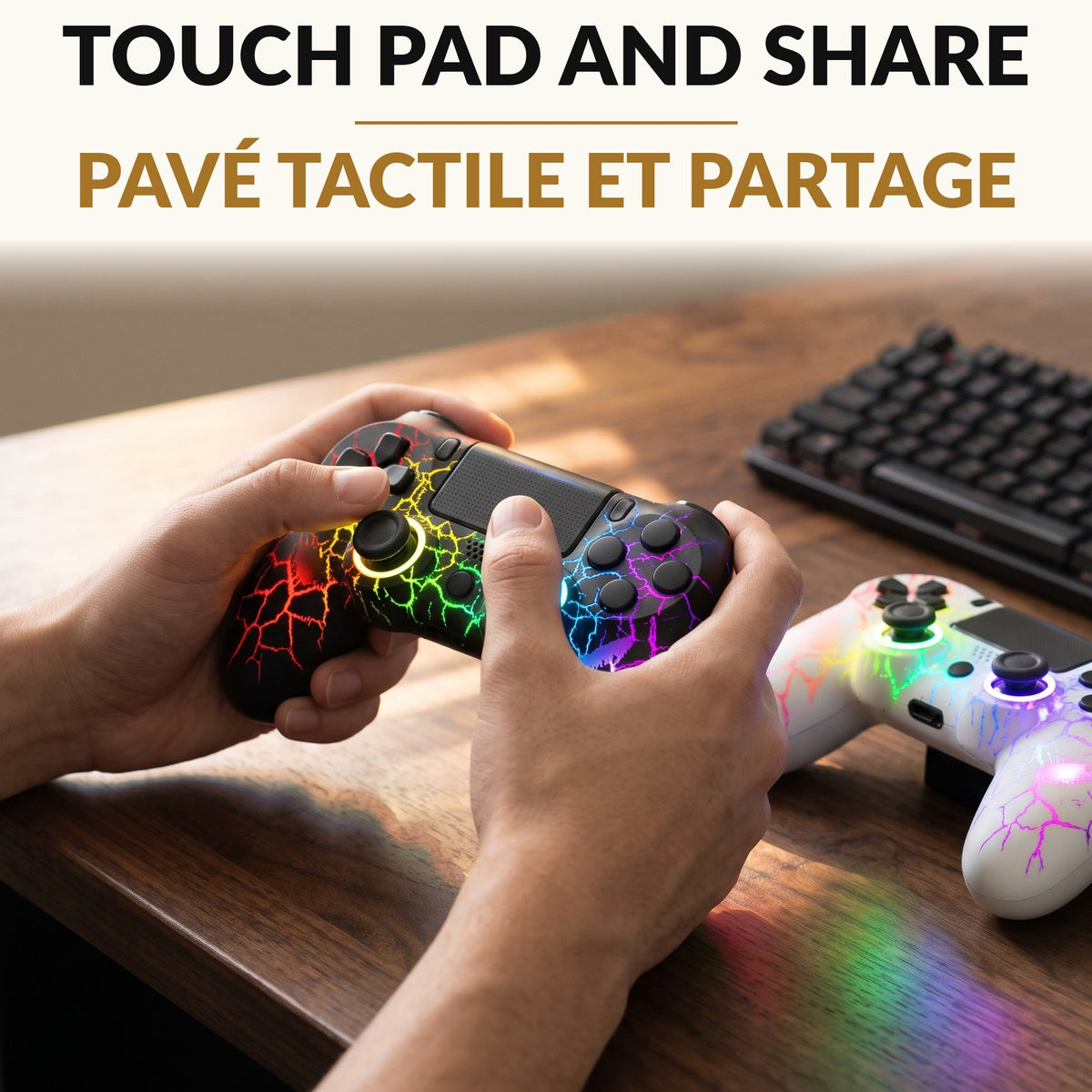 Light Up Wireless Controller 2-Pack, RGB
