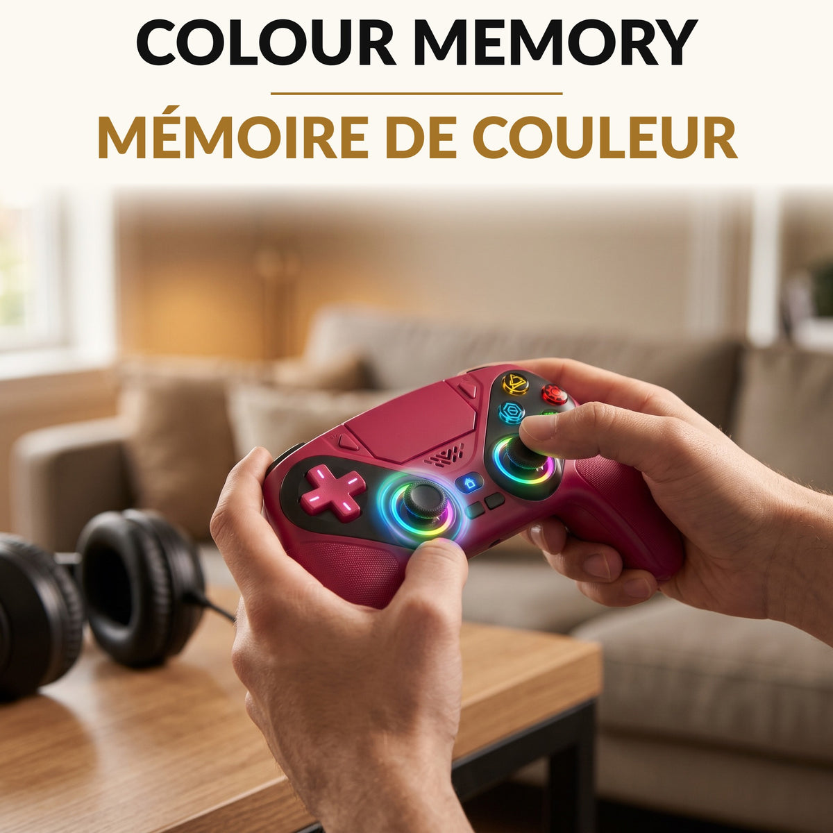 PS5 Wireless Controller — LED Game Controller with Customizable RGB Lights, Dual Vibration, 6-Axis Gyro, Macro and Turbo, Built-In Speaker and 3.5mm Audio Jack for PS5 and PC