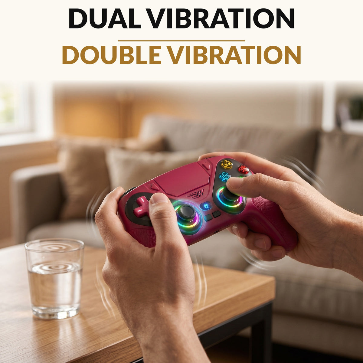 PS5 Wireless Controller — LED Game Controller with Customizable RGB Lights, Dual Vibration, 6-Axis Gyro, Macro and Turbo, Built-In Speaker and 3.5mm Audio Jack for PS5 and PC