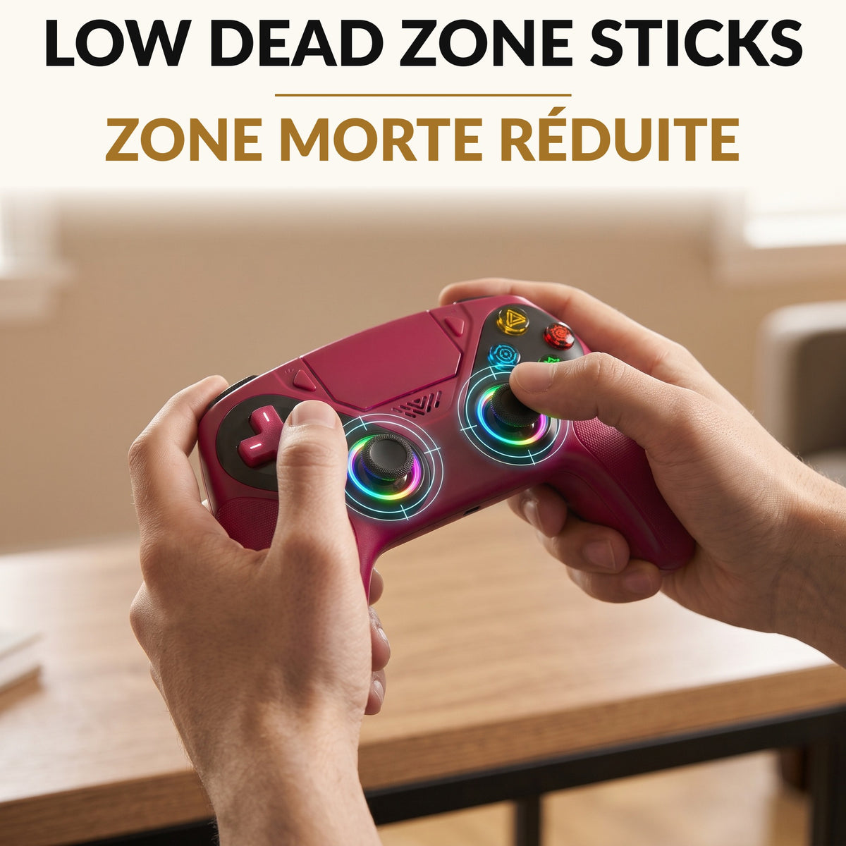 PS5 Wireless Controller — LED Game Controller with Customizable RGB Lights, Dual Vibration, 6-Axis Gyro, Macro and Turbo, Built-In Speaker and 3.5mm Audio Jack for PS5 and PC