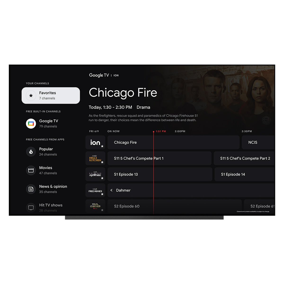 Google TV show details screen on the Mark III Elite