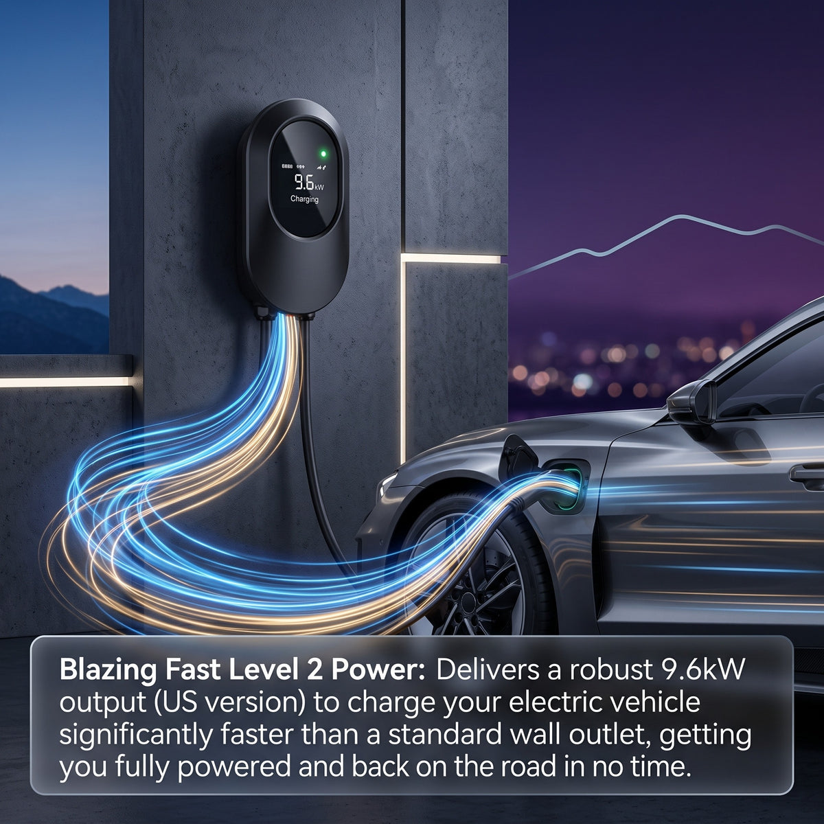 Edison Level 2 EV Charger — 9.6 kW Home Charging Station