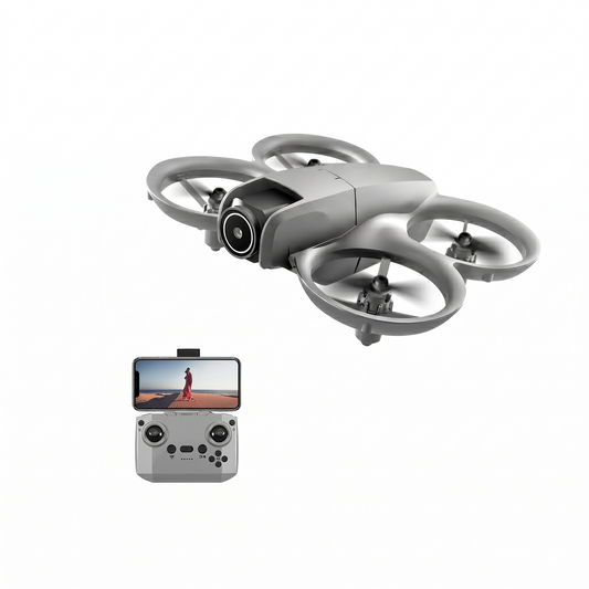 Mini RC Drone with Dual Camera, 180° Adjustable Lens, Optical Flow Hover, Obstacle Avoidance & Headless Mode – Safe Propeller Design, 2.4G 4CH Quadcopter for Kids & Beginners