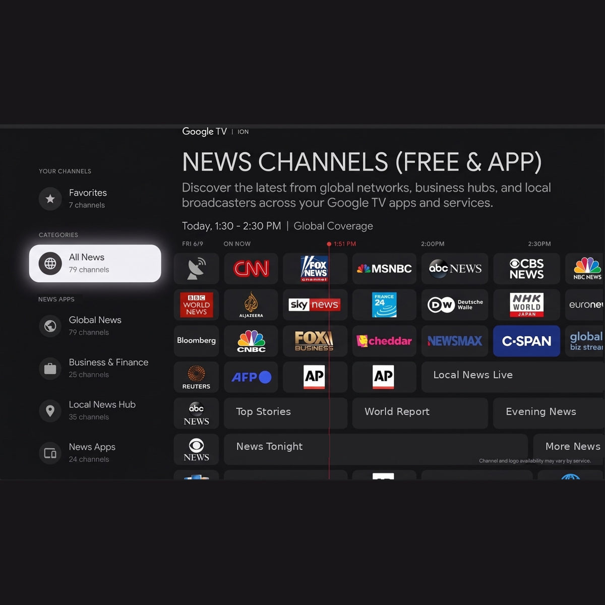 Brother Eye Mark III Elite Google TV free live news channels guide