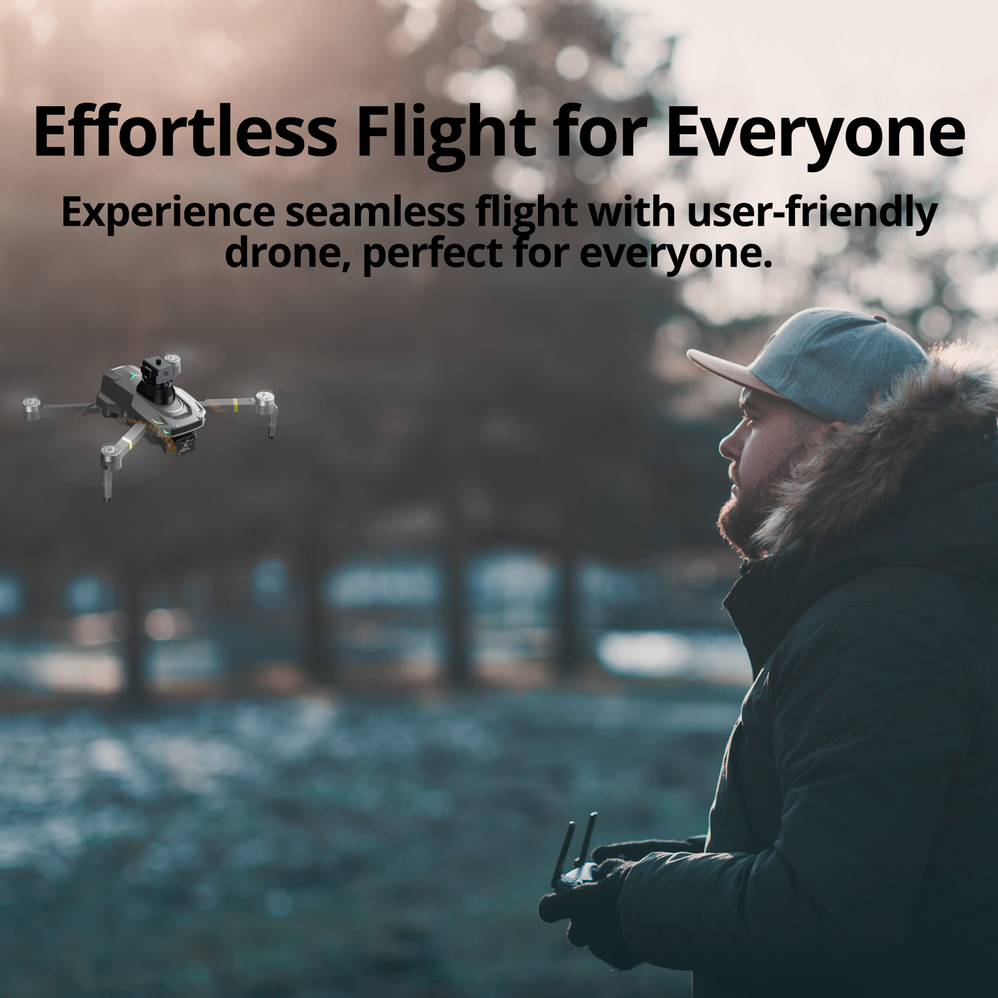 The Bigly Brothers E58 X Lite Mark II Delta Black Superior Edition, FPV Drone with Camera, 360 Degrees of Obstacle Avoidance, Carrying Case plus an additional 2000mAh Battery, Below 249g, Ready to Fly!