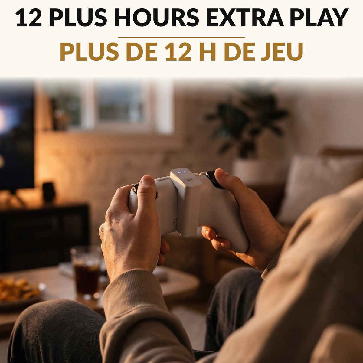 Clip On Wireless Controller Charger Portable Battery Pack with Over 12 Hours Extra Play Time Play While Charging USB C Lightweight Game Controller Power Bank