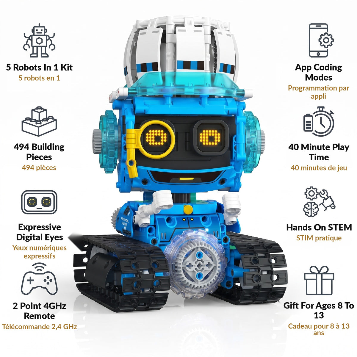 5-in-1 STEM RC Robot Building Kit