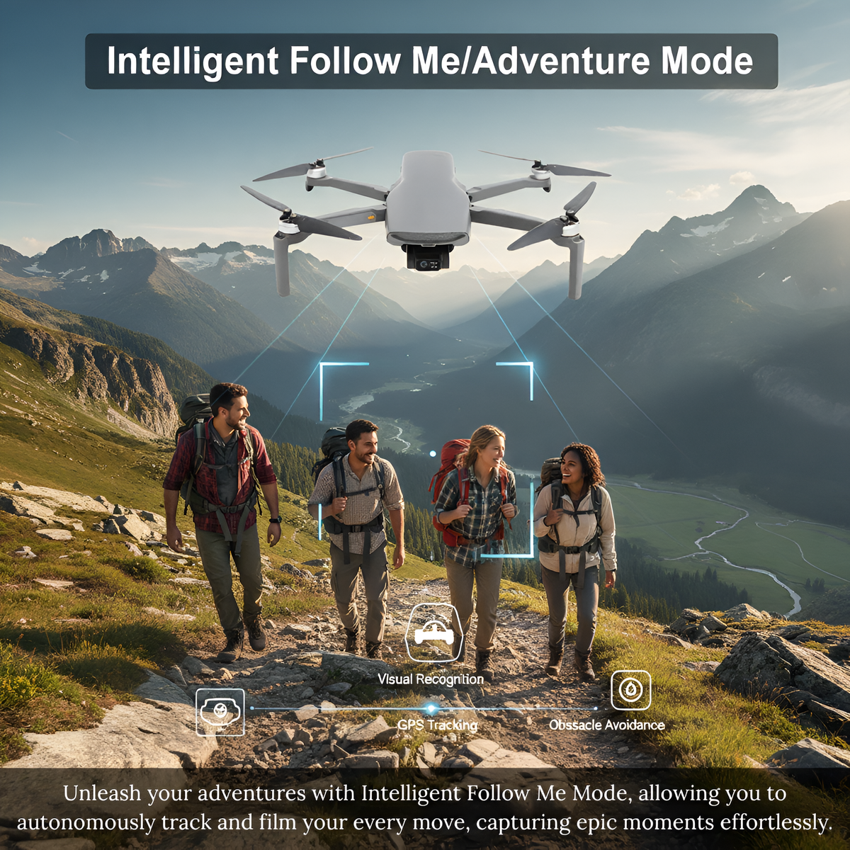 Walker Air Midnight Commando Elite FPV Drone, FPV Goggles, 2 Batteries, 2 Remote Controllers, Voice Commands, 48MP Camera, One Key Return Home, Below 249g, Designed in Canada