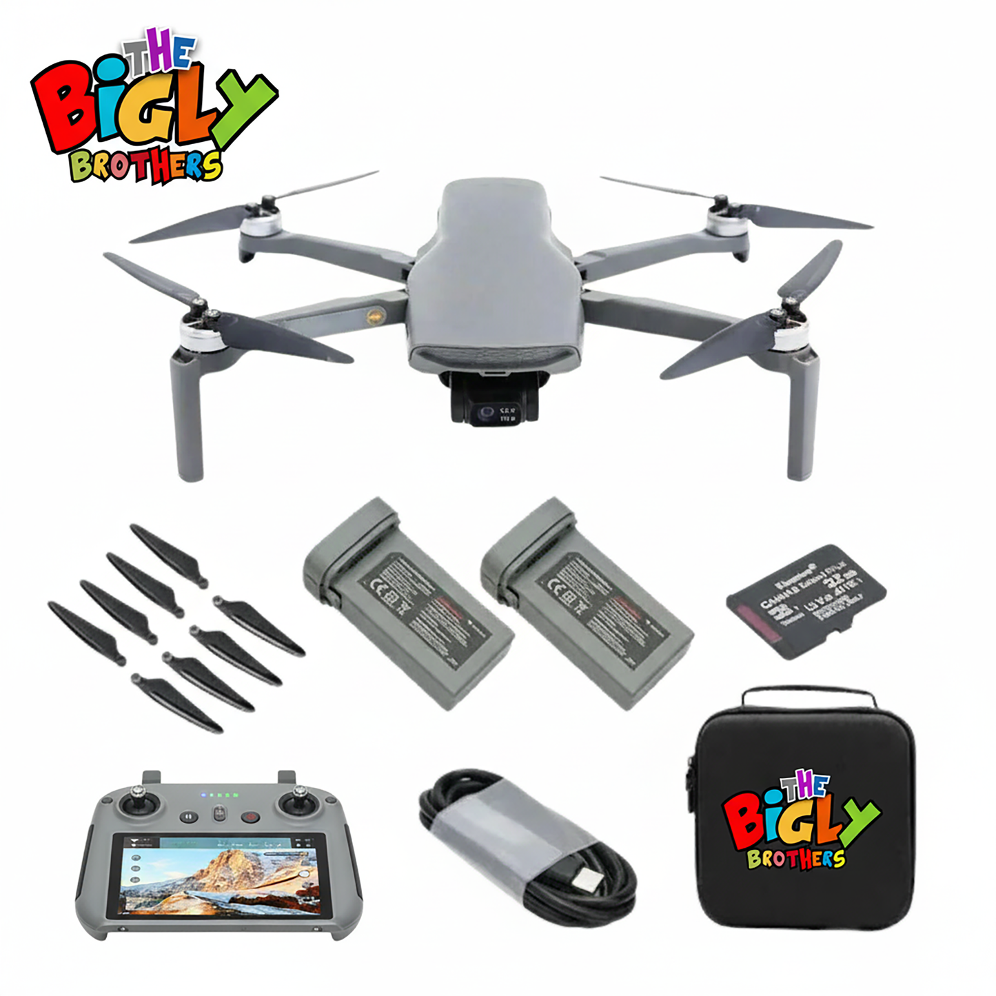 New Release The Bigly Brothers Walker-Air Mini SE FPV Drone with Built-in Screen Controller, One Throw Fly, 48 MP Camera, 58-Mins Flight Time, 4km Range, 3-Axis Gimbal, GPS System, Intelligent Follow Me Mode, Below 249 Grams