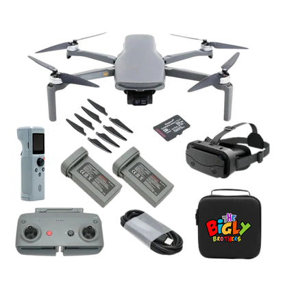 The Bigly Brothers Walker Air Midnight Commando Elite FPV Drone, FPV Goggles, 2 Batteries, 2 Remote Controllers, Carrying Case, Voice Commands, 48 Megapixel Camera, One Key Return Home, Below 249 Grams, Designed in Canada