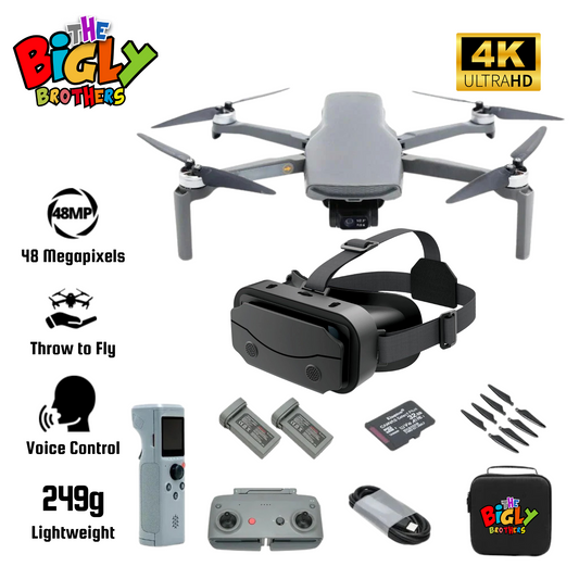 New Release The Bigly Brothers Walker-Air Mini SE FPV Drone, Intelligent Voice Control, One Throw Fly, 48 MP Camera, 58-Mins Flight, 4km Range, 3-Axis Gimbal, GPS System, Follow Me Mode, Below 249g