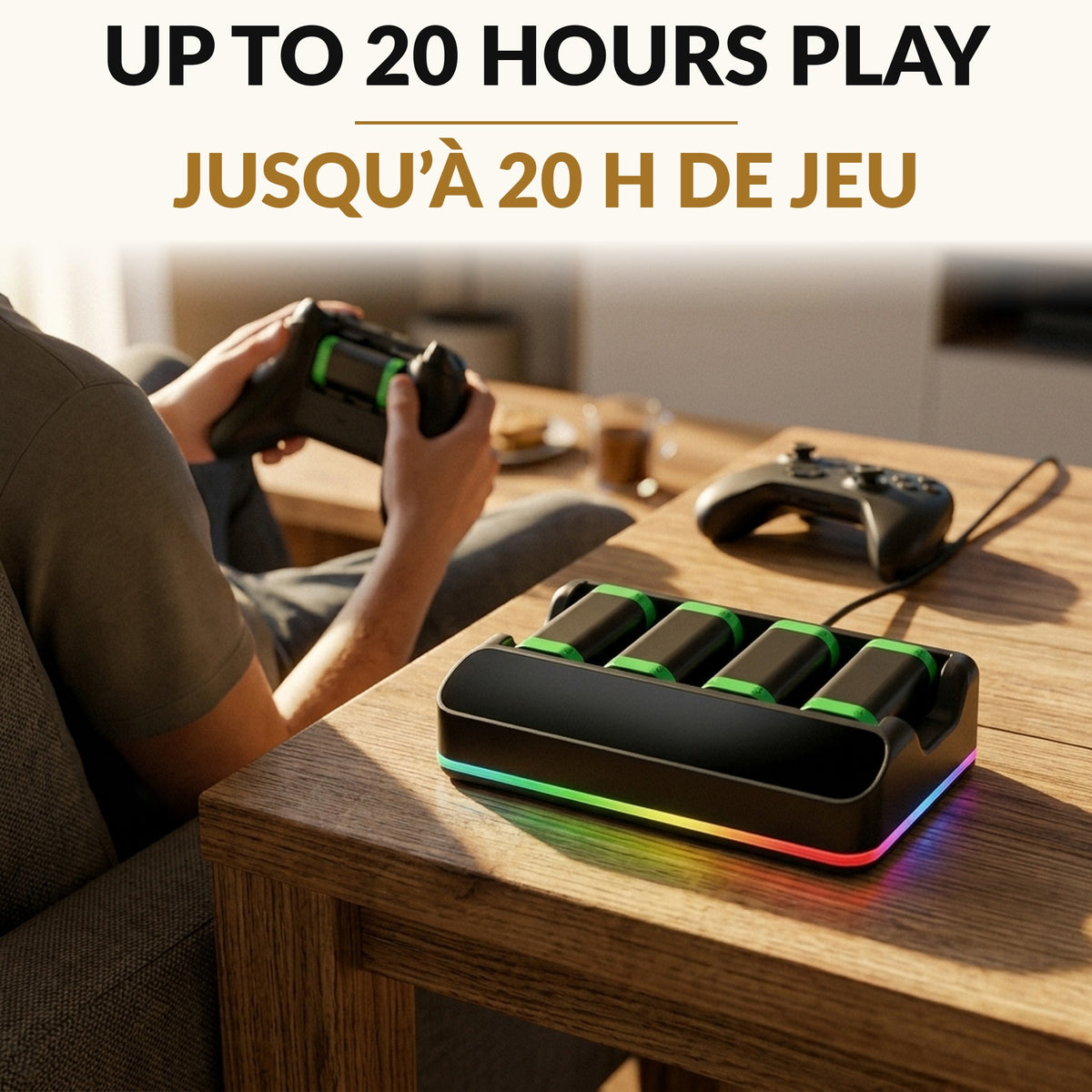 Controller Battery Pack 4-Pack with Charging Station