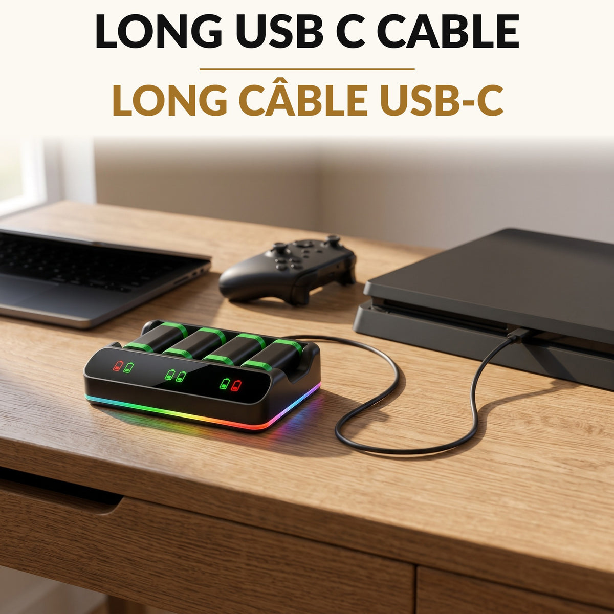 Controller Battery Pack 4-Pack with Charging Station