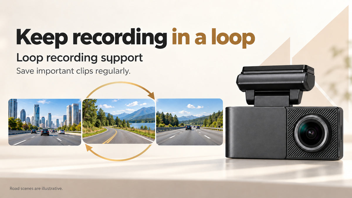 A3 loop recording support; save important clips regularly