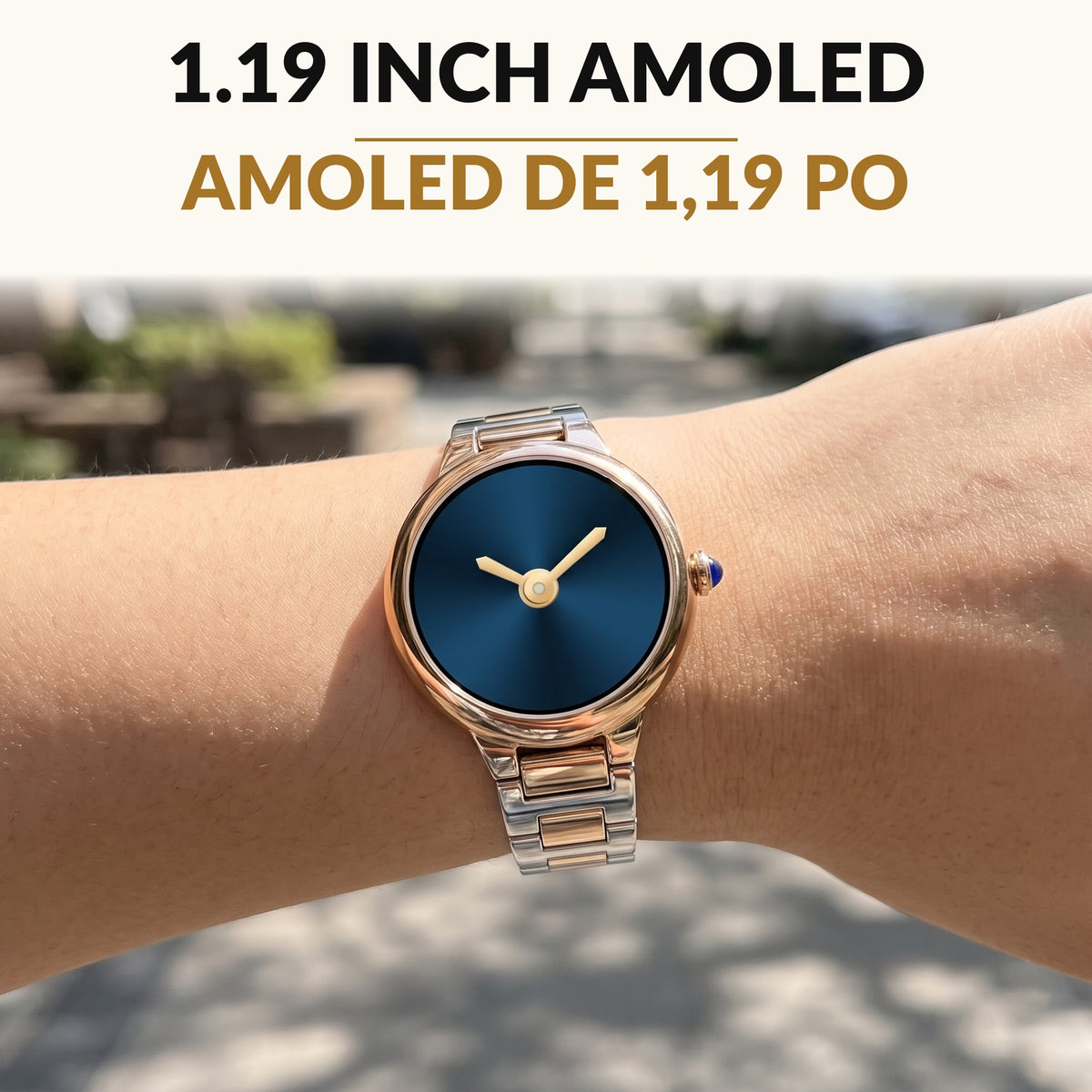 Luxury Women's Smart Watch 1.19 Inch AMOLED Round Display AI Voice Assistant Bluetooth Calling Heart Rate SpO2 Stress Monitor 30 Day Standby