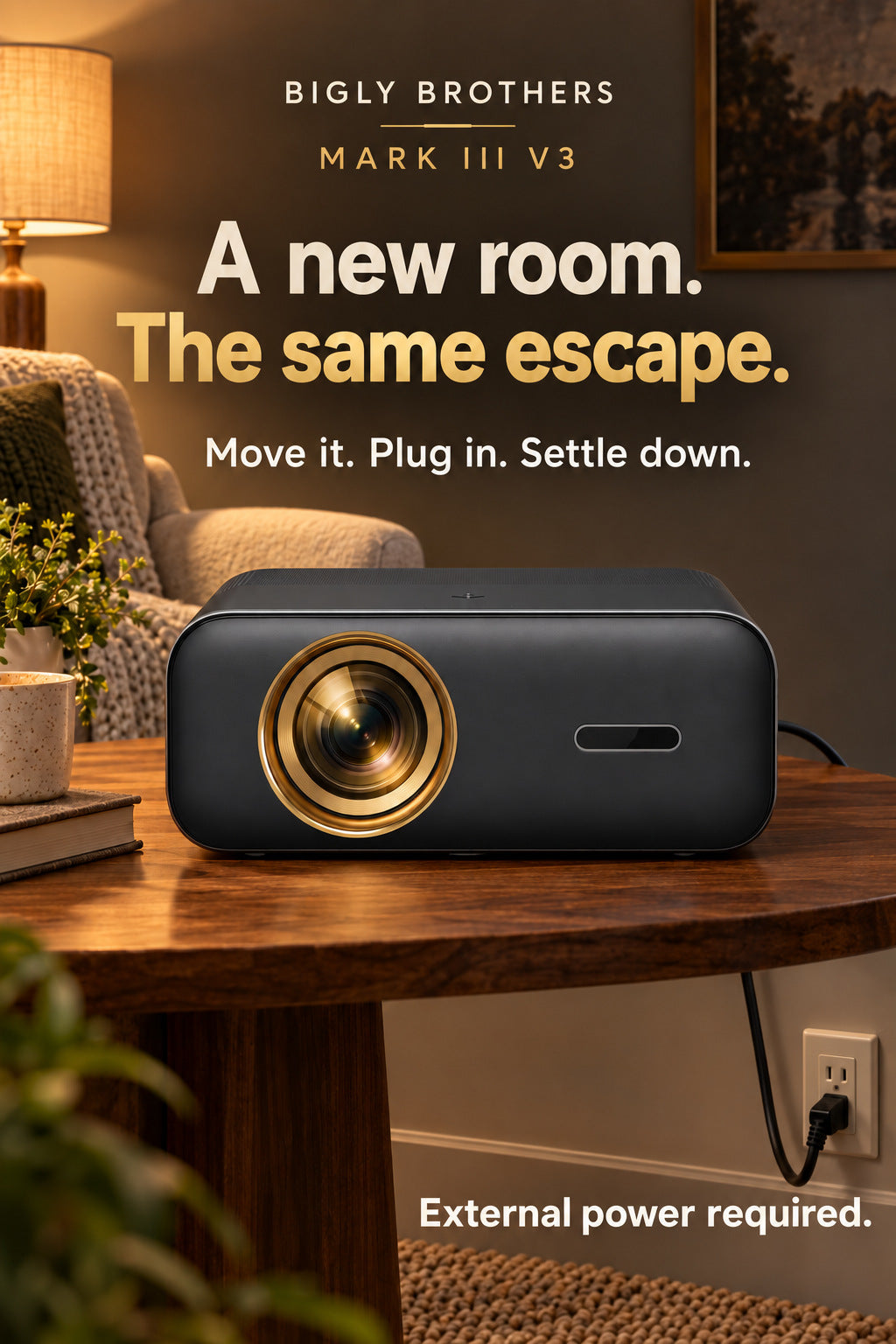 Brother Eye Mark III Elite V3 moved to another indoor room with external power required.